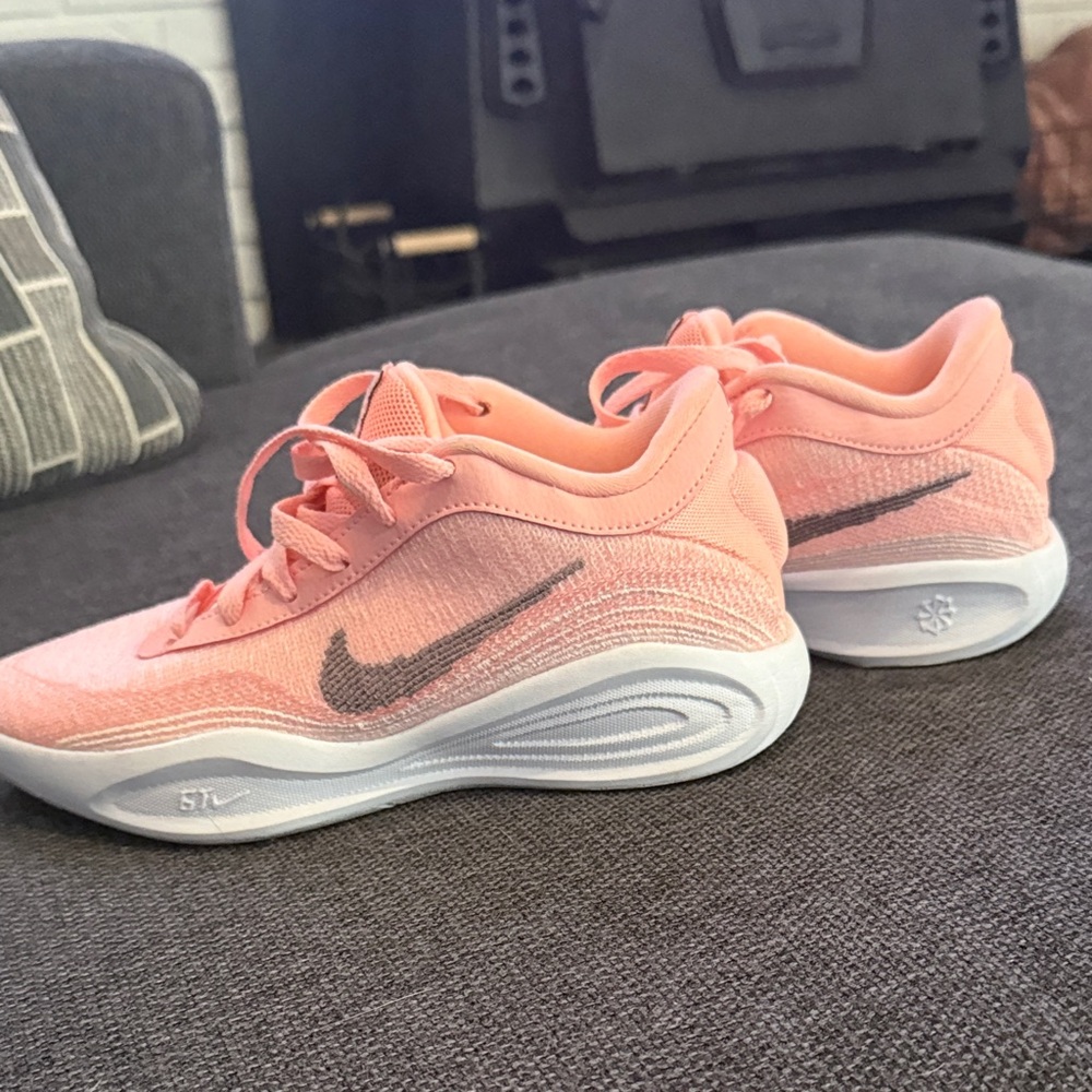 Nike you  Coral Sneakers with Gray Swoosh